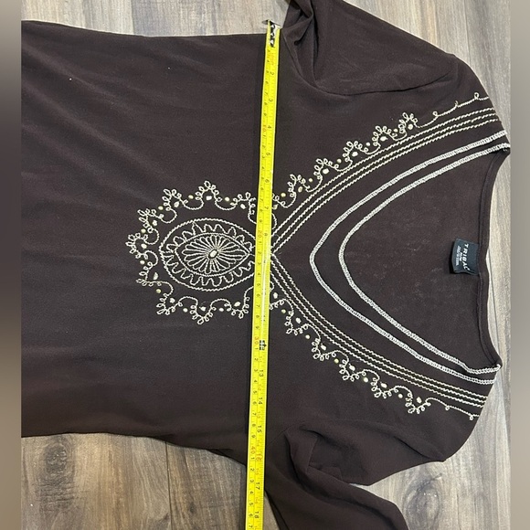 Boho Embroidered V-Neck Women's Blouse - Picture 2 of 2